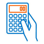Calculator-2-blauw-oranje