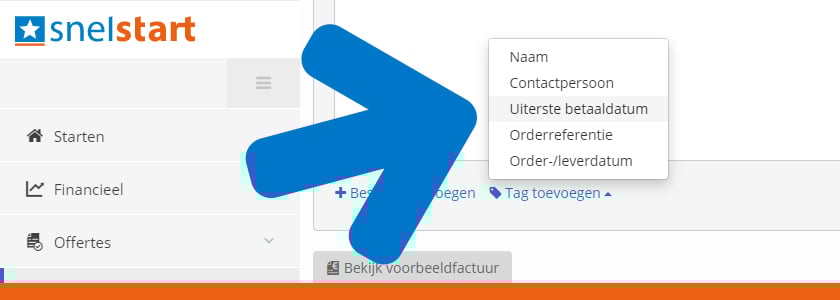 SnelStart_factuuropmaak_tags